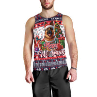 German Shepherd Merry Woofmas Men Tank Top Christmas Dog Art Style - Wonder Print Shop