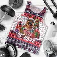 German Shepherd Merry Woofmas Men Tank Top Christmas Dog Art Style - Wonder Print Shop