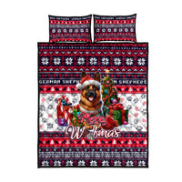 German Shepherd Merry Woofmas Quilt Bed Set Christmas Dog Art Style - Wonder Print Shop