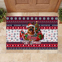 German Shepherd Merry Woofmas Rubber Doormat Christmas Dog Art Style - Wonder Print Shop