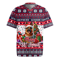 German Shepherd Merry Woofmas Rugby Jersey Christmas Dog Art Style - Wonder Print Shop