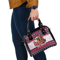 German Shepherd Merry Woofmas Shoulder Handbag Christmas Dog Art Style