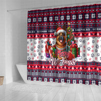 German Shepherd Merry Woofmas Shower Curtain Christmas Dog Art Style