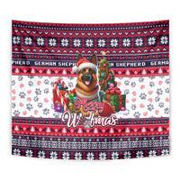German Shepherd Merry Woofmas Tapestry Christmas Dog Art Style - Wonder Print Shop