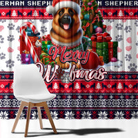 German Shepherd Merry Woofmas Window Curtain Christmas Dog Art Style - Wonder Print Shop