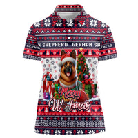 German Shepherd Merry Woofmas Women Polo Shirt Christmas Dog Art Style - Wonder Print Shop