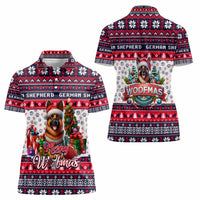 German Shepherd Merry Woofmas Women Polo Shirt Christmas Dog Art Style - Wonder Print Shop