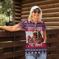 German Shepherd Merry Woofmas Women Polo Shirt Christmas Dog Art Style - Wonder Print Shop