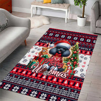 Poodle Merry Woofmas Area Rug Christmas Dog Art Style - Wonder Print Shop