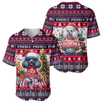 Poodle Merry Woofmas Baseball Jersey Christmas Dog Art Style - Wonder Print Shop