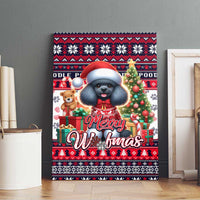 Poodle Merry Woofmas Canvas Wall Art Christmas Dog Art Style - Wonder Print Shop