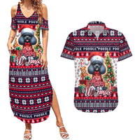 Poodle Merry Woofmas Couples Matching Summer Maxi Dress and Hawaiian Shirt Christmas Dog Art Style - Wonder Print Shop