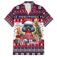 Poodle Merry Woofmas Family Matching Long Sleeve Bodycon Dress and Hawaiian Shirt Christmas Dog Art Style - Wonder Print Shop