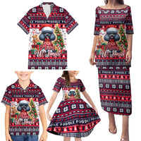 Poodle Merry Woofmas Family Matching Puletasi and Hawaiian Shirt Christmas Dog Art Style - Wonder Print Shop