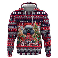 Poodle Merry Woofmas Hoodie Christmas Dog Art Style - Wonder Print Shop