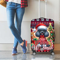 Poodle Merry Woofmas Luggage Cover Christmas Dog Art Style - Wonder Print Shop