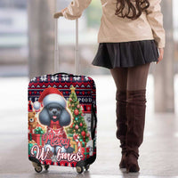 Poodle Merry Woofmas Luggage Cover Christmas Dog Art Style - Wonder Print Shop