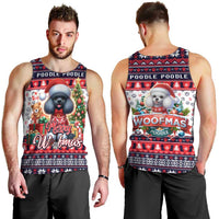Poodle Merry Woofmas Men Tank Top Christmas Dog Art Style - Wonder Print Shop