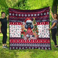 Poodle Merry Woofmas Quilt Christmas Dog Art Style - Wonder Print Shop