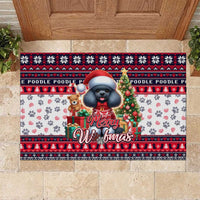 Poodle Merry Woofmas Rubber Doormat Christmas Dog Art Style - Wonder Print Shop