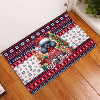 Poodle Merry Woofmas Rubber Doormat Christmas Dog Art Style - Wonder Print Shop