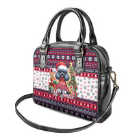 Poodle Merry Woofmas Shoulder Handbag Christmas Dog Art Style