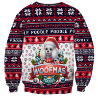 Poodle Merry Woofmas Sweatshirt Christmas Dog Art Style - Wonder Print Shop