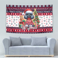Poodle Merry Woofmas Tapestry Christmas Dog Art Style - Wonder Print Shop