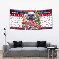 Poodle Merry Woofmas Tapestry Christmas Dog Art Style - Wonder Print Shop