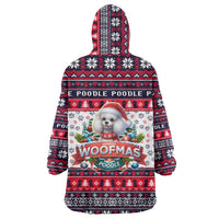 Poodle Merry Woofmas Wearable Blanket Hoodie Christmas Dog Art Style - Wonder Print Shop