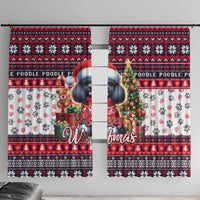 Poodle Merry Woofmas Window Curtain Christmas Dog Art Style - Wonder Print Shop