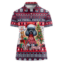 Poodle Merry Woofmas Women Polo Shirt Christmas Dog Art Style - Wonder Print Shop