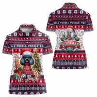 Poodle Merry Woofmas Women Polo Shirt Christmas Dog Art Style - Wonder Print Shop