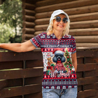Poodle Merry Woofmas Women Polo Shirt Christmas Dog Art Style - Wonder Print Shop
