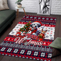 Dalmatian Merry Woofmas Area Rug Christmas Dog Art Style - Wonder Print Shop
