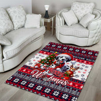 Dalmatian Merry Woofmas Area Rug Christmas Dog Art Style - Wonder Print Shop