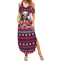 Dalmatian Merry Woofmas Family Matching Summer Maxi Dress and Hawaiian Shirt Christmas Dog Art Style - Wonder Print Shop