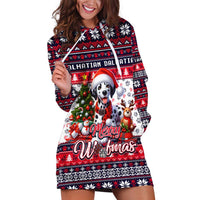 Dalmatian Merry Woofmas Hoodie Dress Christmas Dog Art Style - Wonder Print Shop