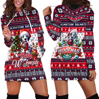 Dalmatian Merry Woofmas Hoodie Dress Christmas Dog Art Style - Wonder Print Shop