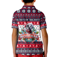 Dalmatian Merry Woofmas Kid Polo Shirt Christmas Dog Art Style - Wonder Print Shop