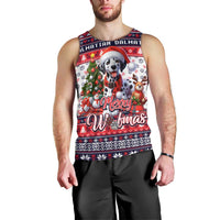 Dalmatian Merry Woofmas Men Tank Top Christmas Dog Art Style - Wonder Print Shop