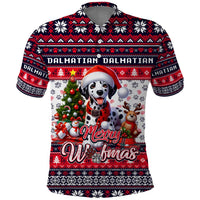 Dalmatian Merry Woofmas Polo Shirt Christmas Dog Art Style - Wonder Print Shop