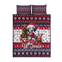 Dalmatian Merry Woofmas Quilt Bed Set Christmas Dog Art Style - Wonder Print Shop