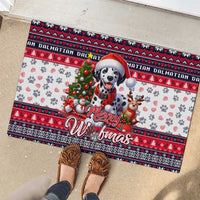 Dalmatian Merry Woofmas Rubber Doormat Christmas Dog Art Style - Wonder Print Shop