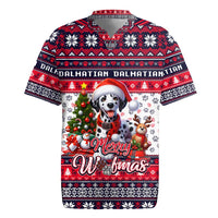 Dalmatian Merry Woofmas Rugby Jersey Christmas Dog Art Style - Wonder Print Shop