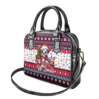 Dalmatian Merry Woofmas Shoulder Handbag Christmas Dog Art Style