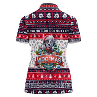 Dalmatian Merry Woofmas Women Polo Shirt Christmas Dog Art Style - Wonder Print Shop