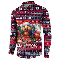 Afghan Hound Merry Woofmas Button Sweatshirt Christmas Dog Art Style - Wonder Print Shop