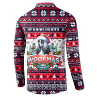 Afghan Hound Merry Woofmas Button Sweatshirt Christmas Dog Art Style - Wonder Print Shop