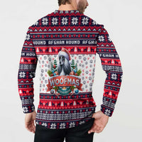 Afghan Hound Merry Woofmas Button Sweatshirt Christmas Dog Art Style - Wonder Print Shop